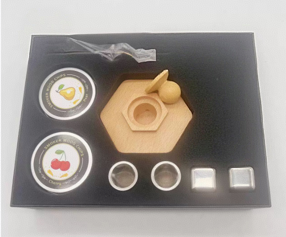 Solid wood wine barrel smoker bar whiskey seasoning tool smoked wine barrel set