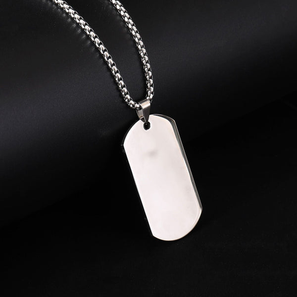 European and American high-end stainless steel military brand necklace engraved pendant jewelry