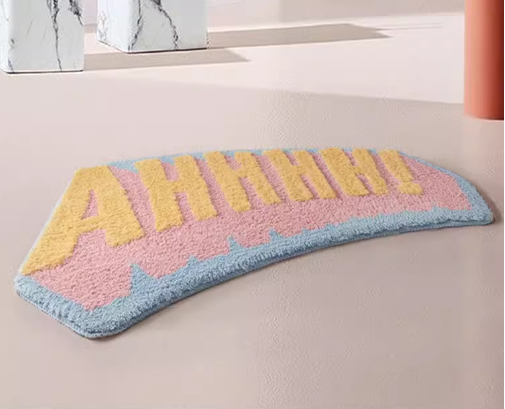 Special curved water absorbing floor mat for shower room, bathroom bathtub, non slip foot mat for household entrance door mat