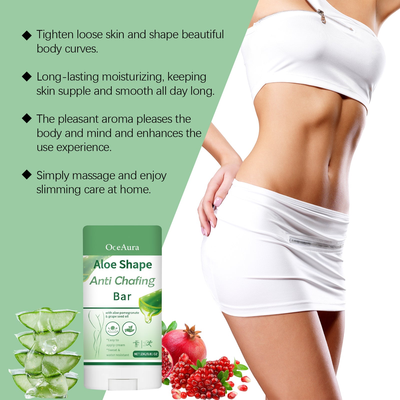 Aloe Vera Slimming Anti-Wrinkle Bar Moisturizing And Nourishing Massage Body Shaping Anti-Wrinkle Moisturizing Lifting Bar