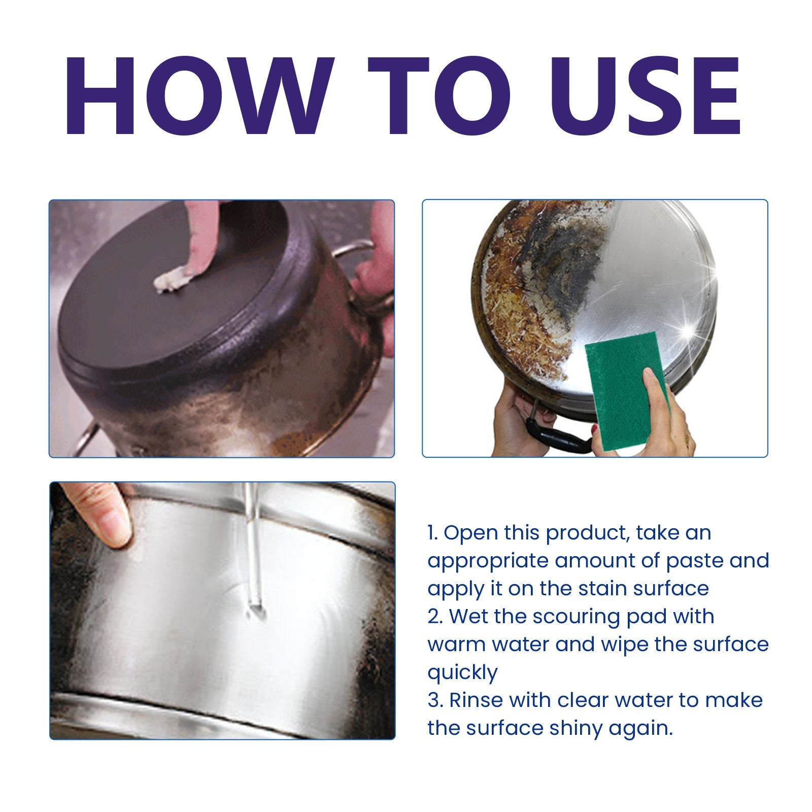 Stainless Steel Cleaner Polish, Kitchen Appliances Stove Hood Clean The Bottom Of The Pot Black Dirt Stains Rust