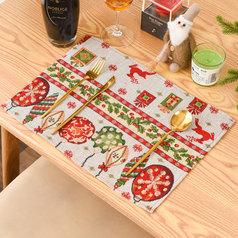 Christmas New Decorative Products Knitted Fabric Meal Mat Creative Knitted Meal Mat Tablecloth Elderly Tree Meal Mat