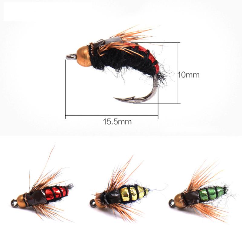 LEO 40pcs/box Fly Fishing Flies Lure High Carbon Steel Fly Tying Hooks for Trout Fishing Artificial Flies