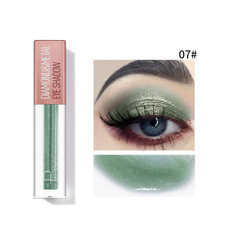 Pudaier Star Diamond Yaojin Liquid Eye Shadow Lying Silkworm Brightens Polarized Mermaid Ji Metal Eye Shadow Liquid