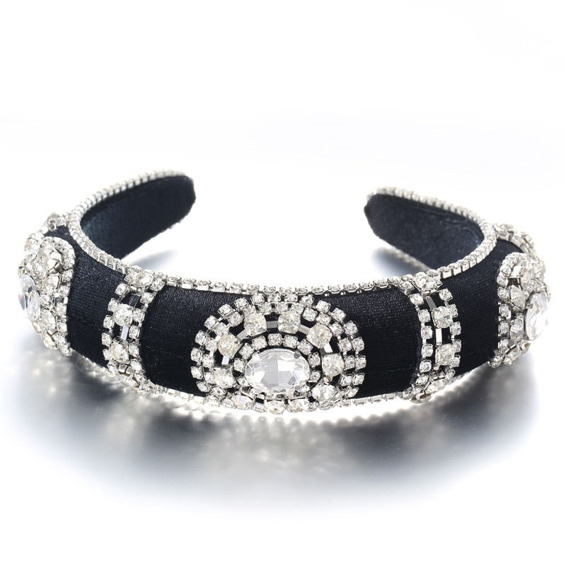 Golden Velvet Super Flash Set Colored Water Diamond Sponge Head Hoop