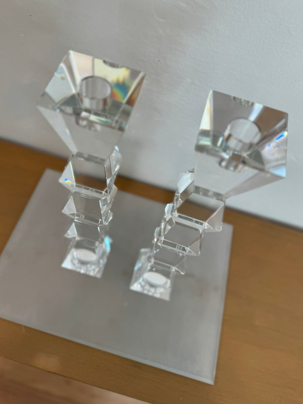 14” Rhombus Tealight Compatible Candlesticks