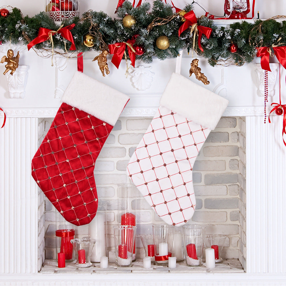 Christmas decoration supplies, high-end Christmas socks, red Christmas stockings, gift bags, tree hanging gift socks