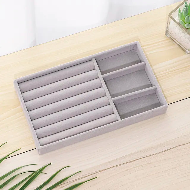 Plush jewelry storage box jewelry box rings earrings bracelets necklaces storage display shelf