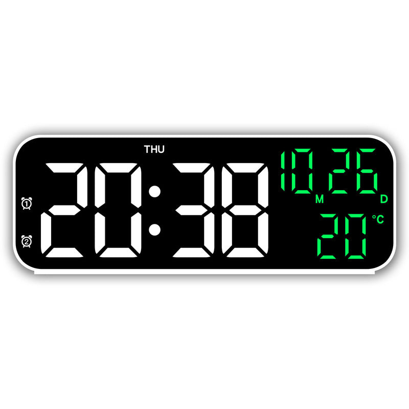 Digital Alarm Clock with Temp, Date, Week. Night Mode. Voice - controlled. 12/24H LED