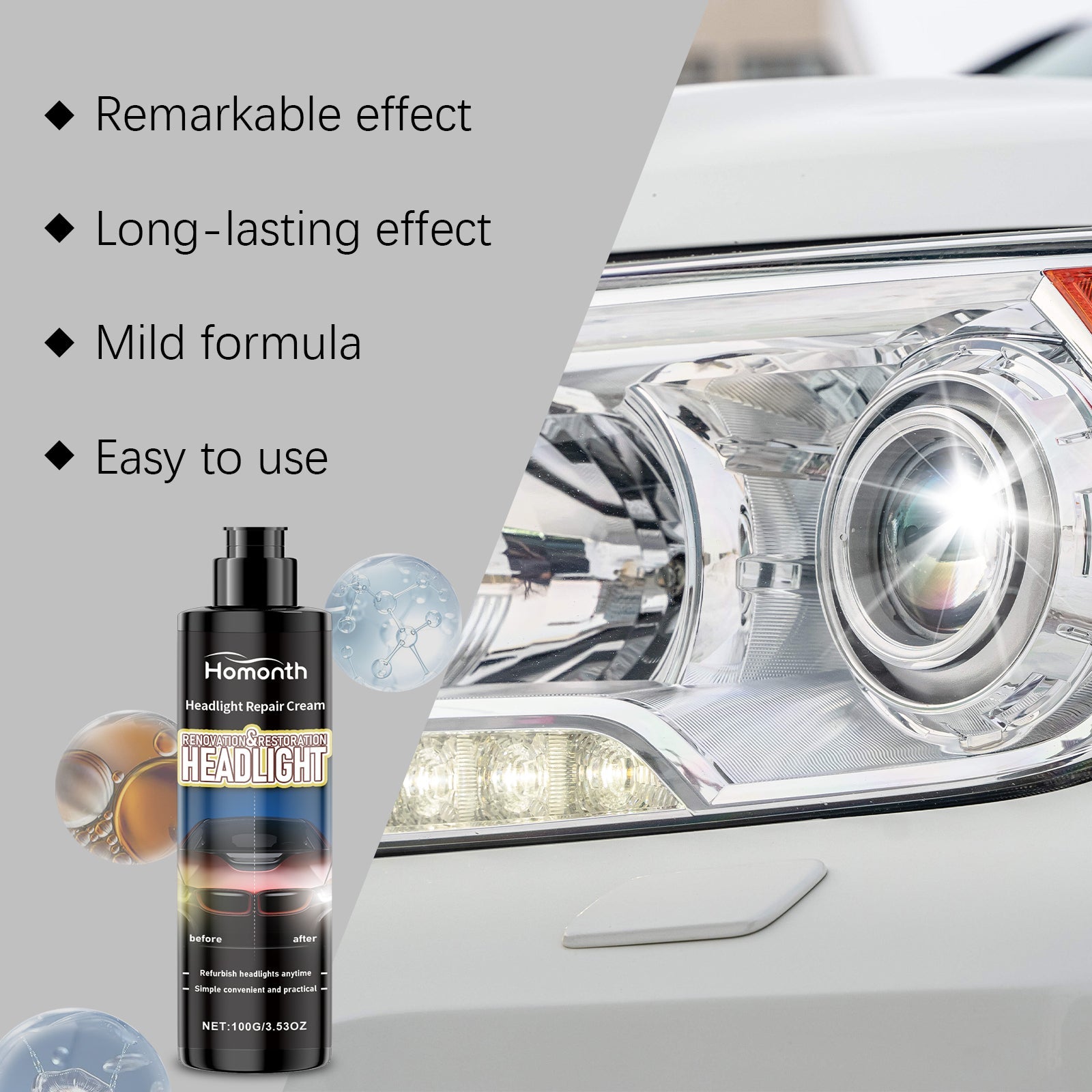Automotive Headlight Repair Paste, Fill Scratches Repair Wear Lamps Care Maintenance Lamp Supplies