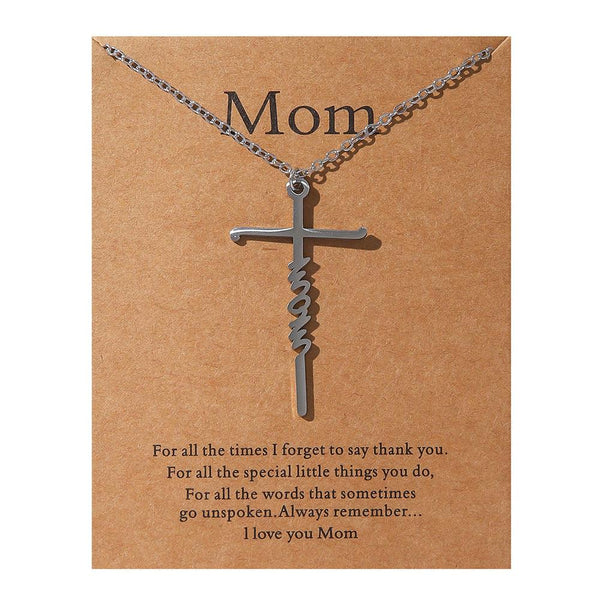 Faith Religious Gift Stainless Steel Cross Collarbone Chain Sweater Chain