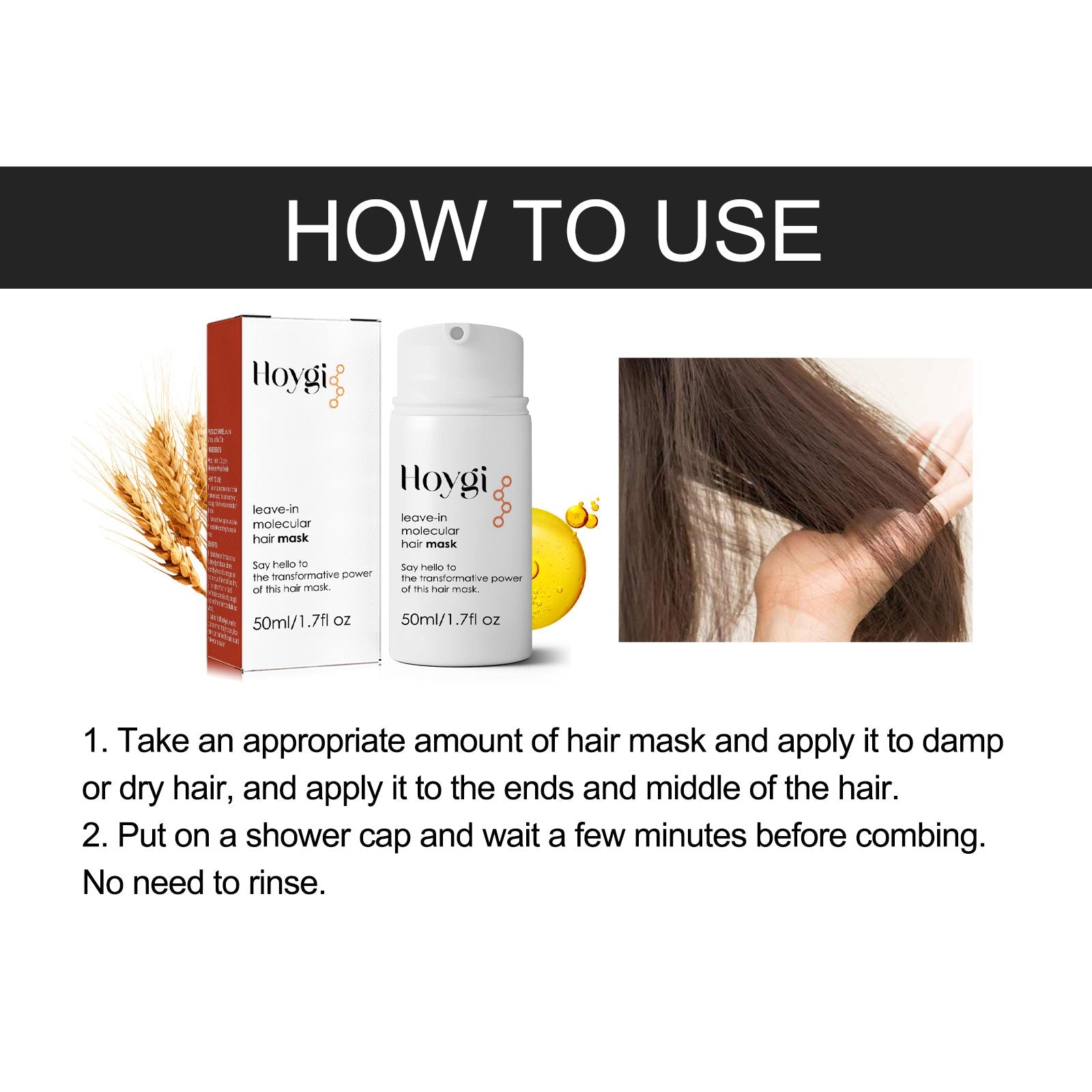 Leave-In Hair Mask, Repair The End Of Hair Damaged By Ironing And Dyeing Dry Hair, Soft And Long-Lasting Fragrance Treatment Mask
