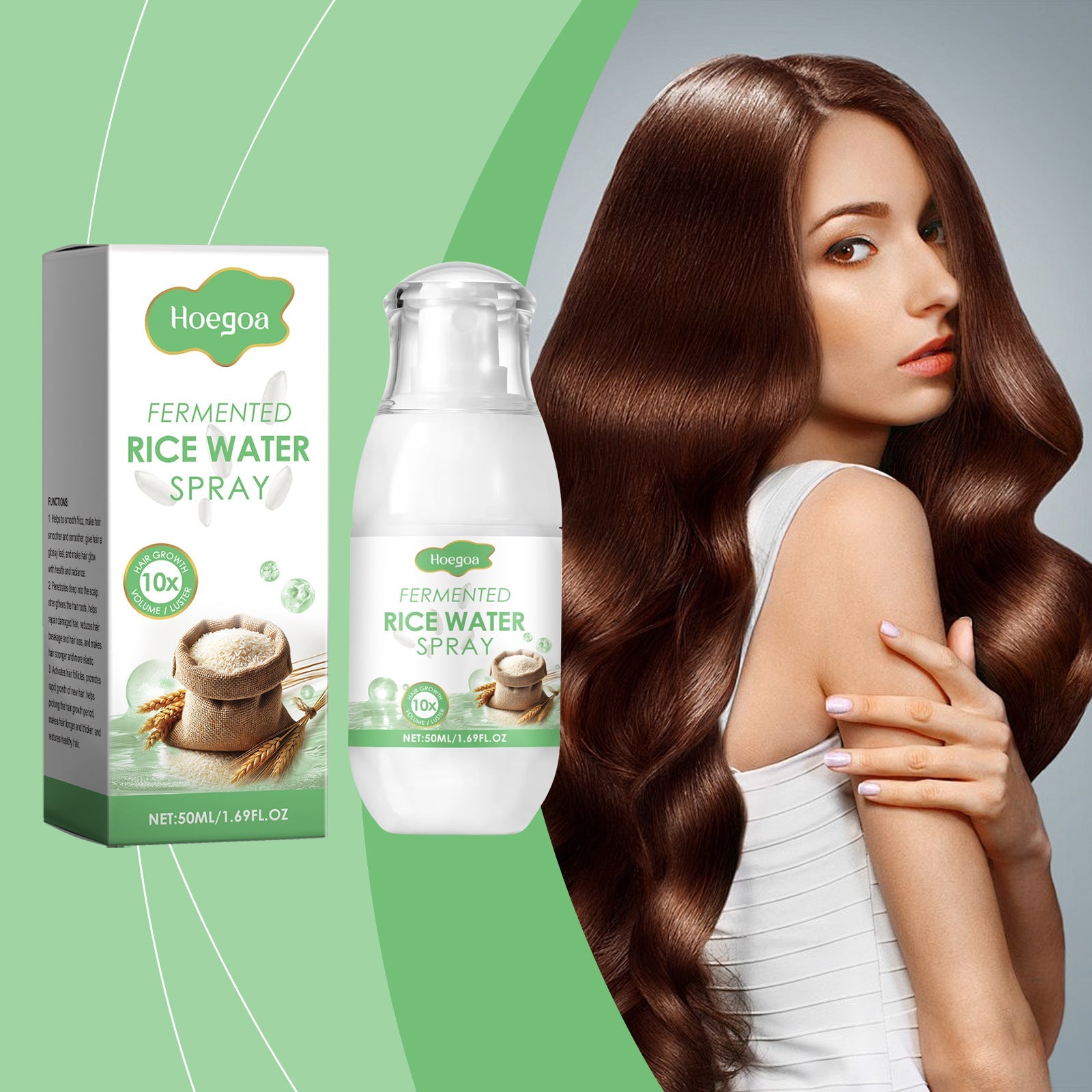 Herbal Rice Water Hair Treatment Spray Scalp Repair Nourishes Dry Hair And Fluffs And Softens Hair Spray