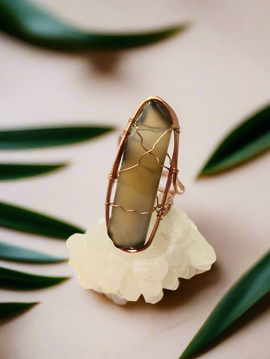 Agate slice rings