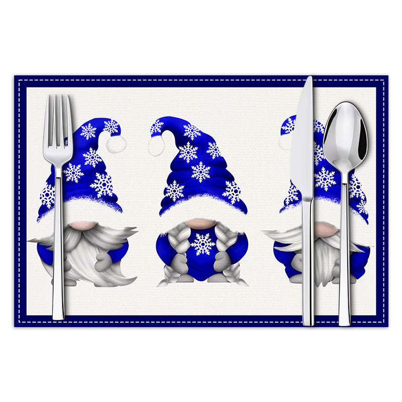 Christmas Dwarf Meal Mat Christmas Day Kitchen Table Decoration Insulation Mat Printed Table Mat