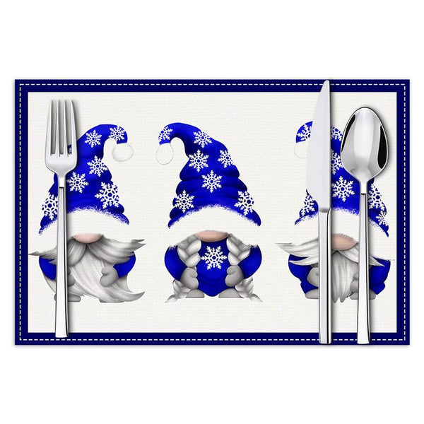 Christmas Dwarf Meal Mat Christmas Day Kitchen Table Decoration Insulation Mat Printed Table Mat
