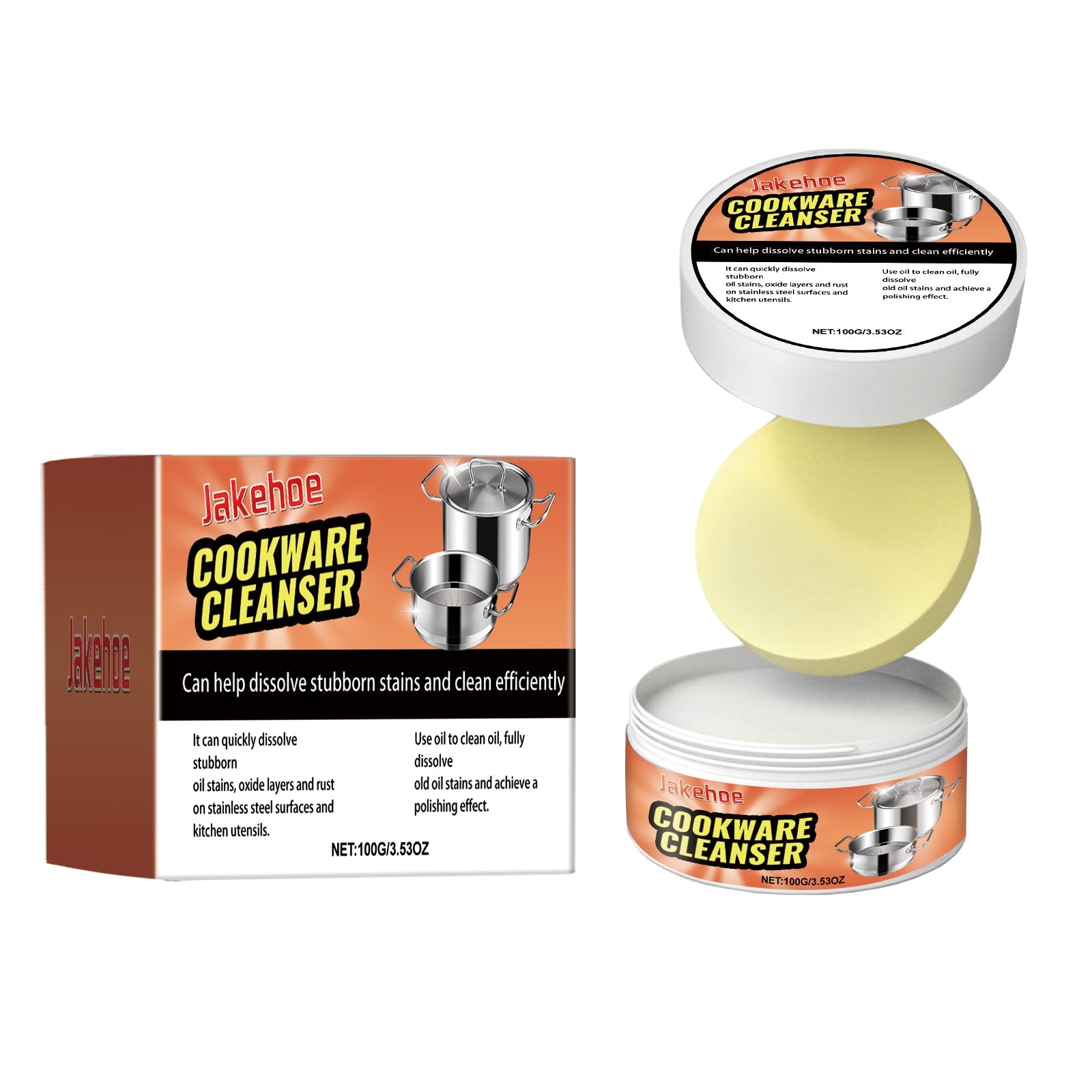 Cookware Cleaning Cream Stainless Steel Kitchen Pots Clean Rust, Stain And Fragrance Cleaning Cream