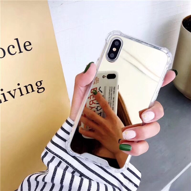 Gasbag Drop Proof Mirror Case for iphone XR XS MAX 13 14 Plus  Airbag Soft TPU Phone Cover