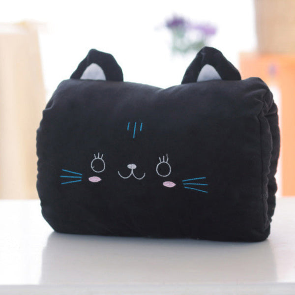 Animated nap pillow, warm hand cover, cylindrical cushion, creative hand warmer, girls' plush toy