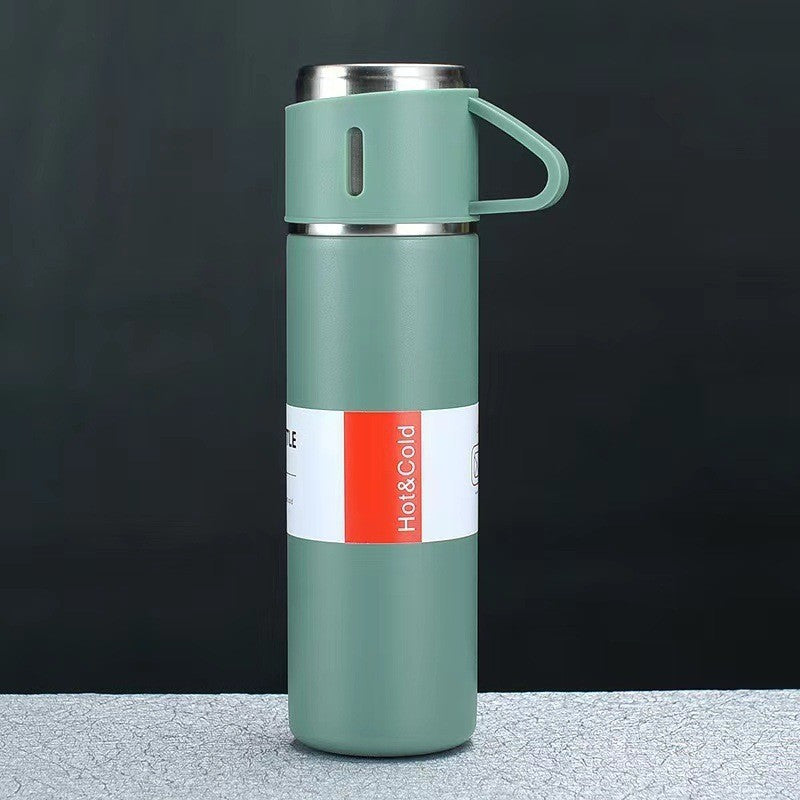 A cup of three-lid thermos cup portable fashion gift box set stainless steel cup
