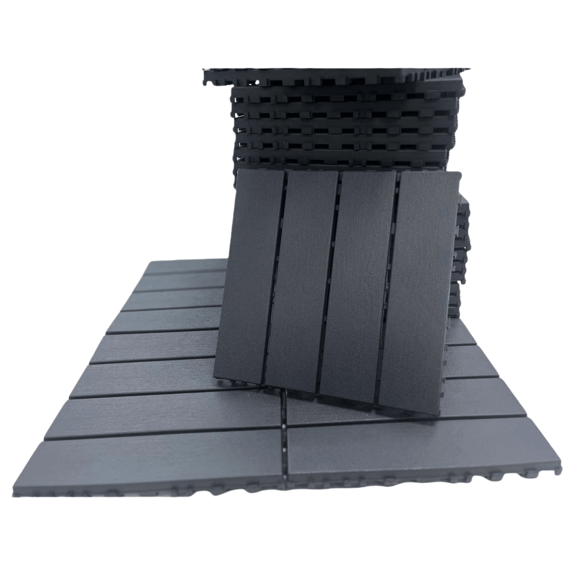 Plastic interlocking deck tiles, 36 terrace deck tiles, 12 