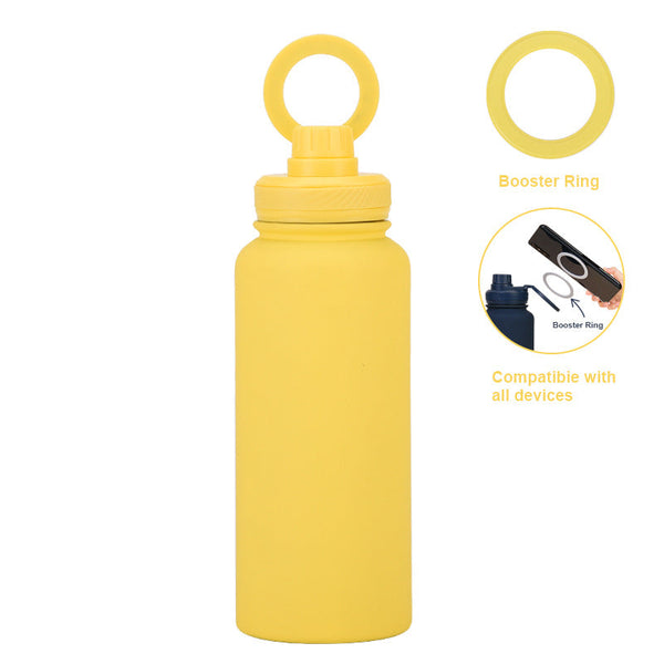 Magnetic Phone Holder Outdoor Large Capacity 1L Wide-Mouth Insulated Stainless Steel Sports Water Bottle