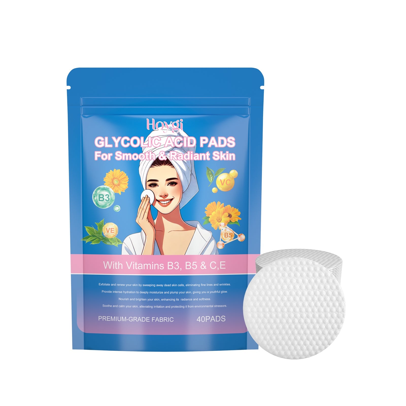 Glycolic Acid Rejuvenation Cotton Sheet For Facial Skin Deeply Cleans Pores, Nourishes, Repairs And Moisturizes Skin Care