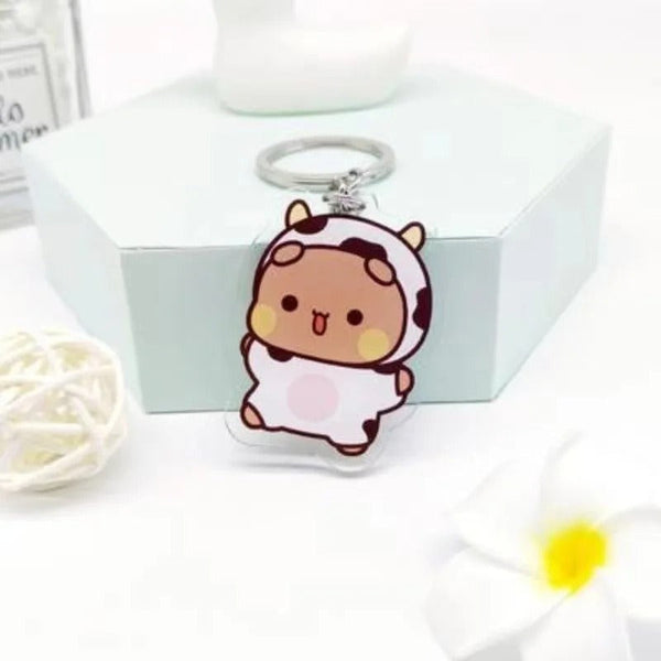 Cute cartoon Bubudu Giant Panda Pendant Keychain Car Key Acrylic Backpack Keychain Pendant