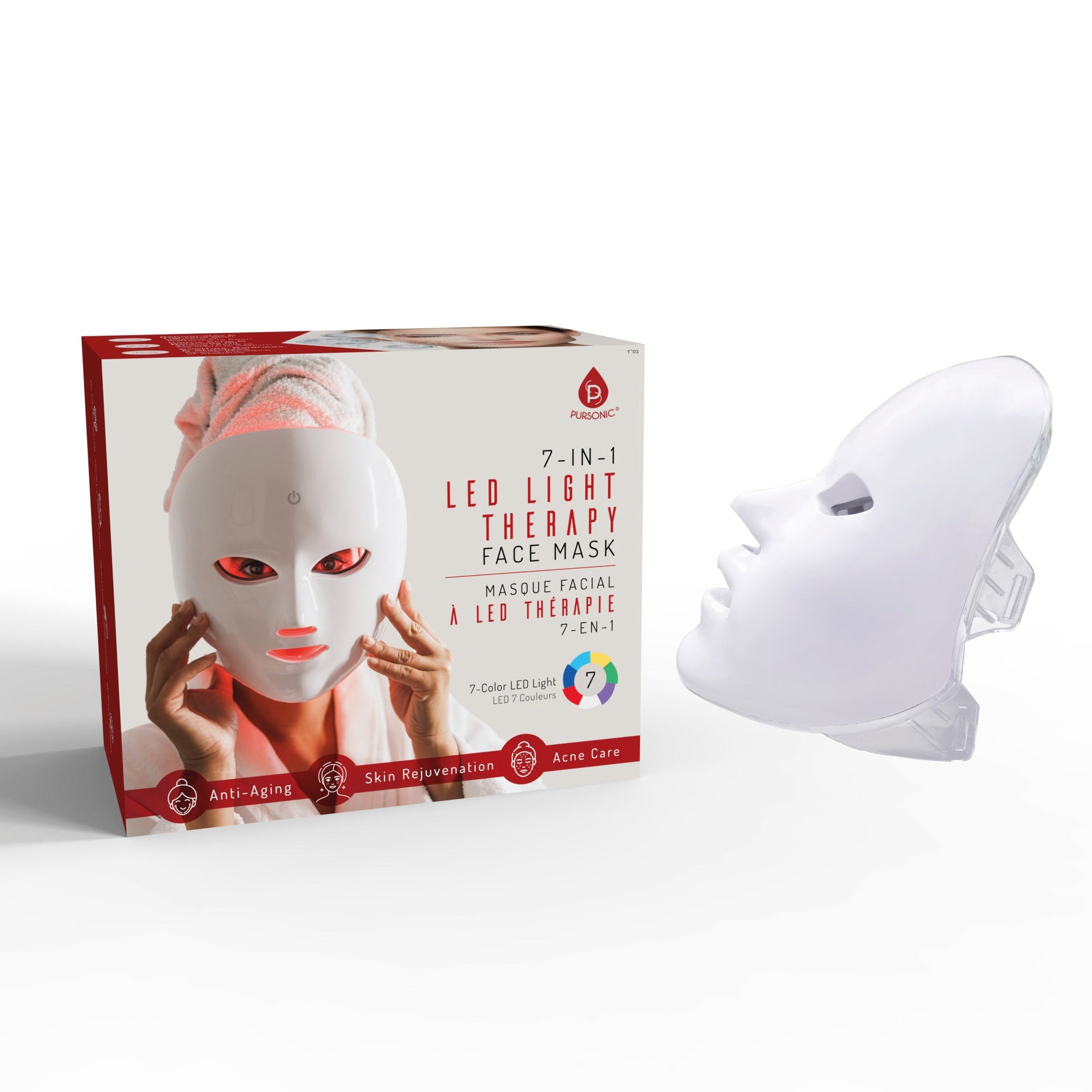 Pursonic 7-in-1 LED Light Therapy Face Mask & Full-Body Red Light Therapy Panel