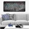 Crazy Lousd Lave Family Name Sign - 20x10 inch Medium Premium Gallery Wrapped / Vintage Black