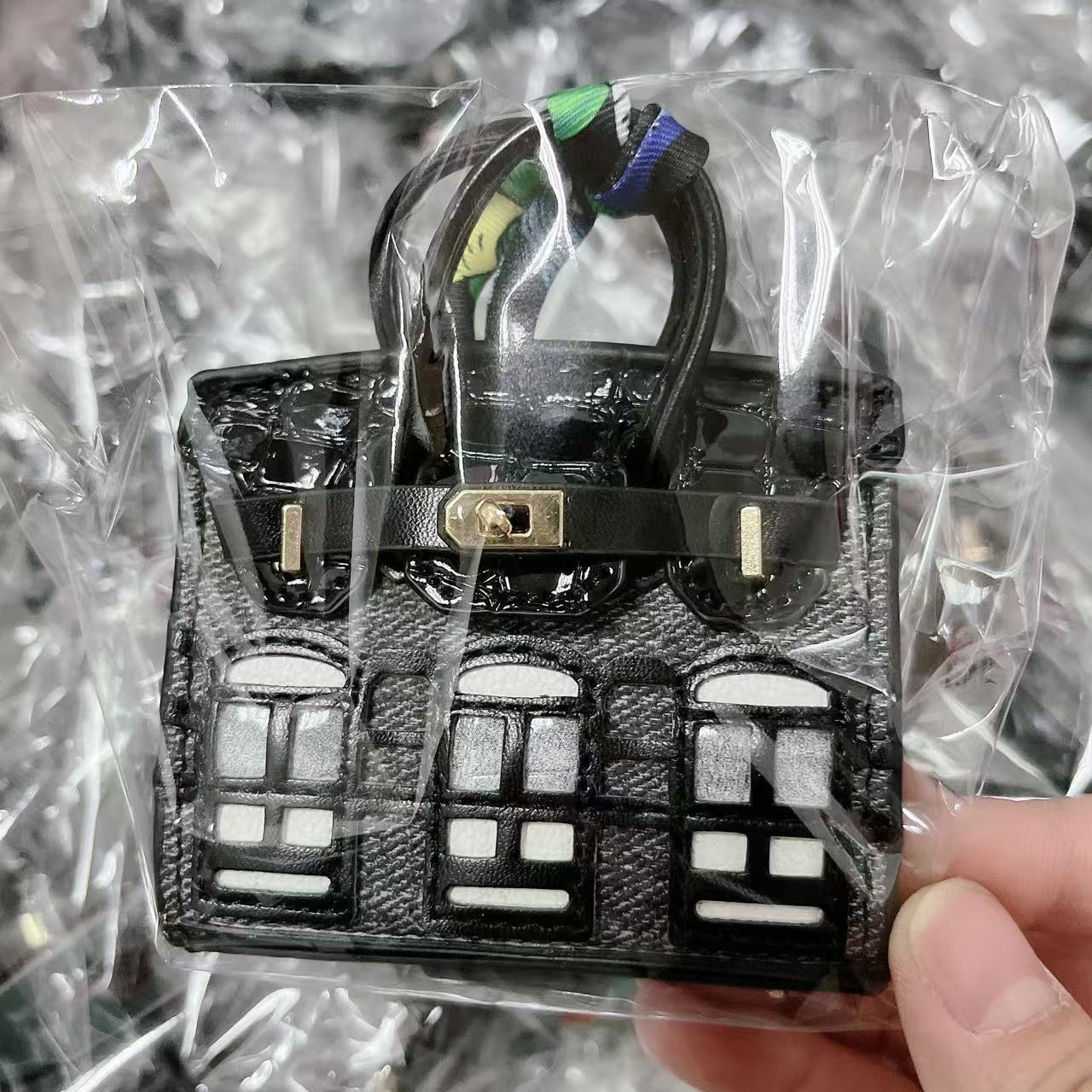 Small house bag mini window pendant headphone bag lipstick car key backpack backpack decoration