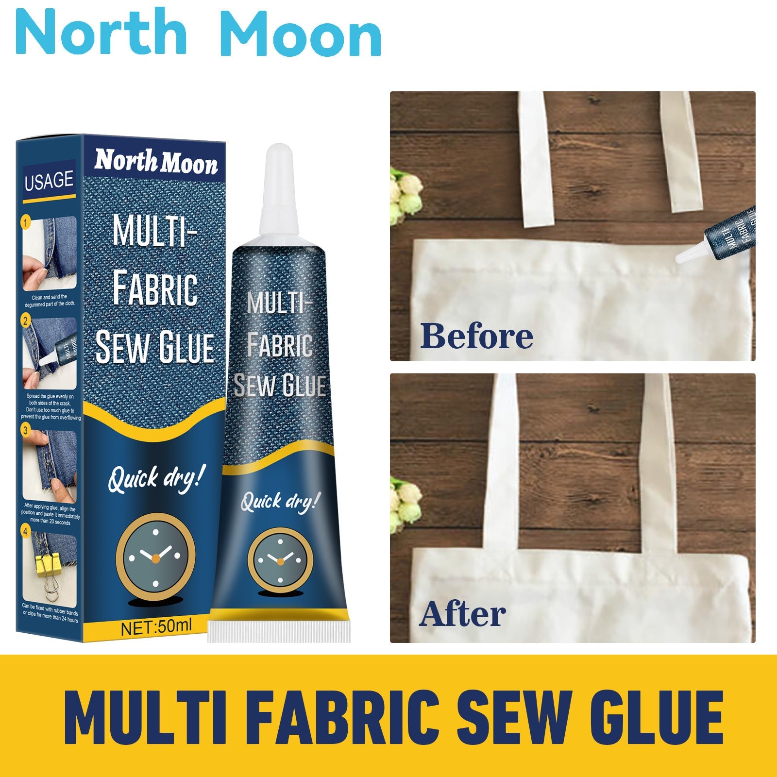 North Moon Fabric Sewing Glue Special Glue For Clothes Printing Pants Insoles Jeans Hole Fabric Glue