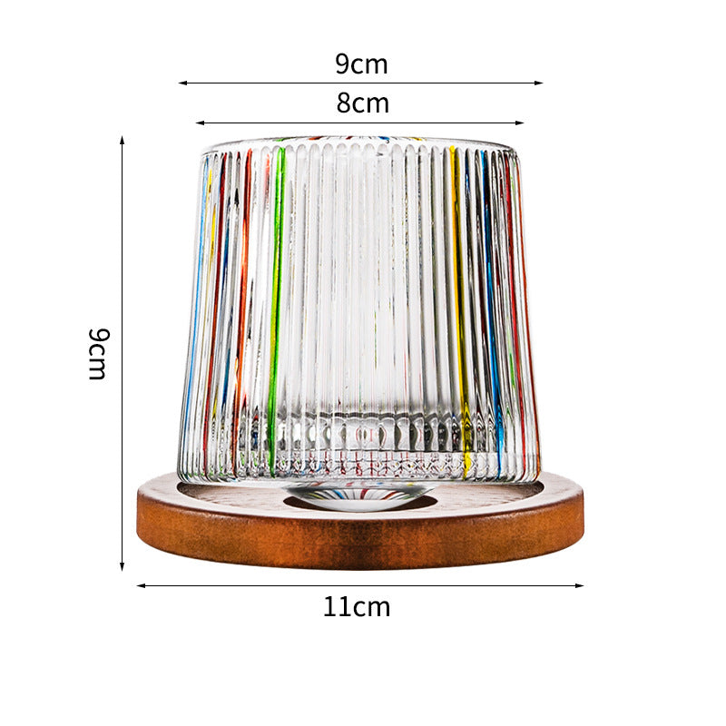 Hand drawn rotating glass cups multiple multi-purpose whiskey glasses rotating glass cups