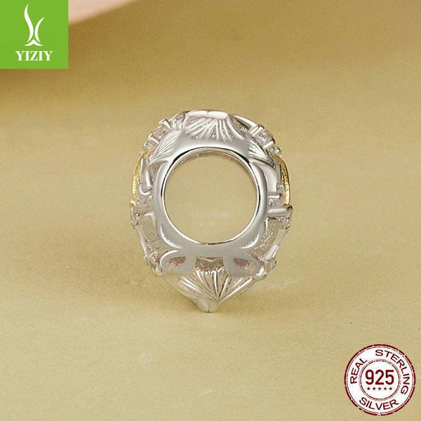 Silver Charm Ginkgo Leaf Splicing Love DIY Bracelet Beads Loose Beads Romantic Autumn Leaves s925 Pure Silver Beads