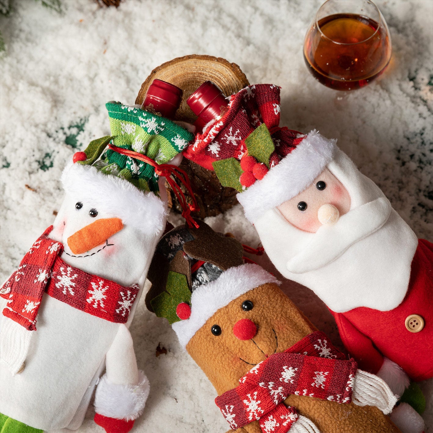 Cartoon Long Leg Elderly Wine Set Creative Christmas Decorations Decoration Home Table Wine Bottle Set