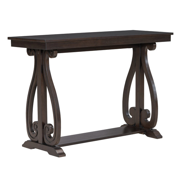 48-Inch Rustic Vintage Console Table --- Farmhouse Style Entryway Table with Open Shelf and Sturdy Construction  (Espresso)