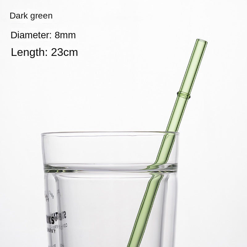 Eco-Friendly High Borosilicate Glass Straw Durable Heat-Resistant Starbucks Kids Straw 27cm Customized