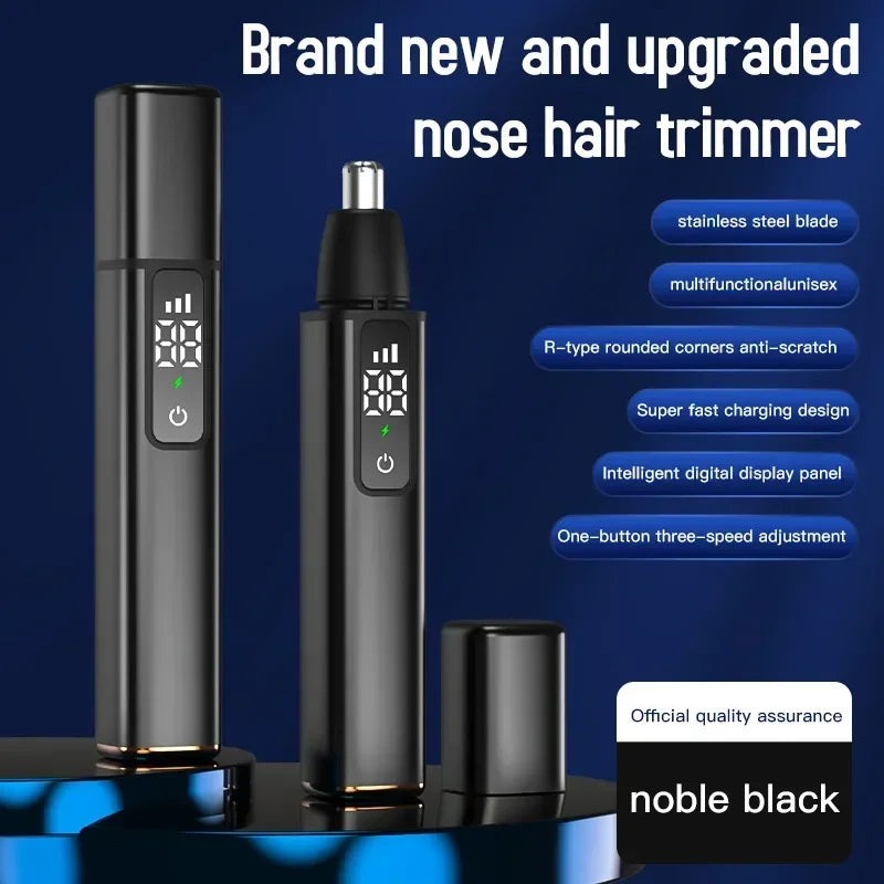 Portable LED Display Nose Hair Remover Electric Nose Hair Trimmer USB Charging Safety Face Hair Cleaning Care Kit