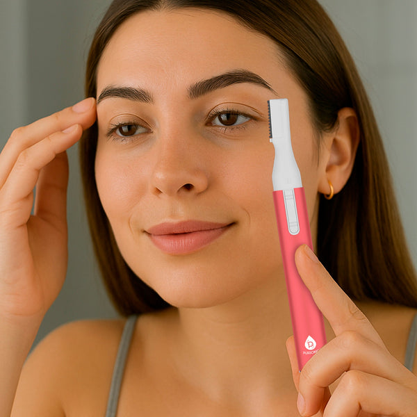 Pursonic Facial Trimmer & Eyebrow Kit, Heated Eyelash Curler & Dimmable LED Vanity Mirror