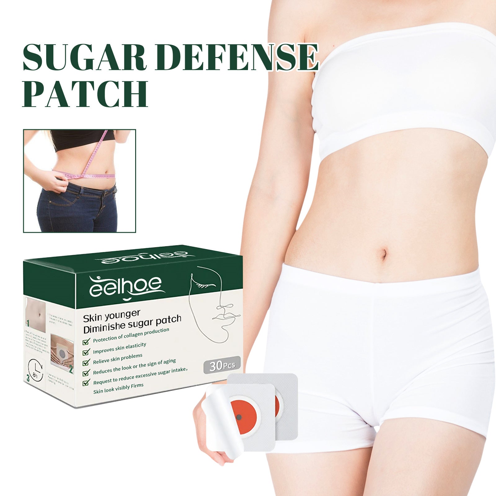 Sugar Soothing Belly Button Stick Shapes Body Contour, Tights Skin, And Shapes Belly Button Stick