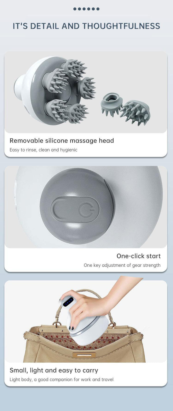 Head Massage Health Care Antistress Relax Body Massagem Deep Tissue Electric Vibrating Head Massager Hair Scalp Massager