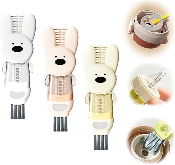 Rabbit cup lid brush four in one insulated water cup brush milk bottle pacifier cup mouth gap cleaning brush