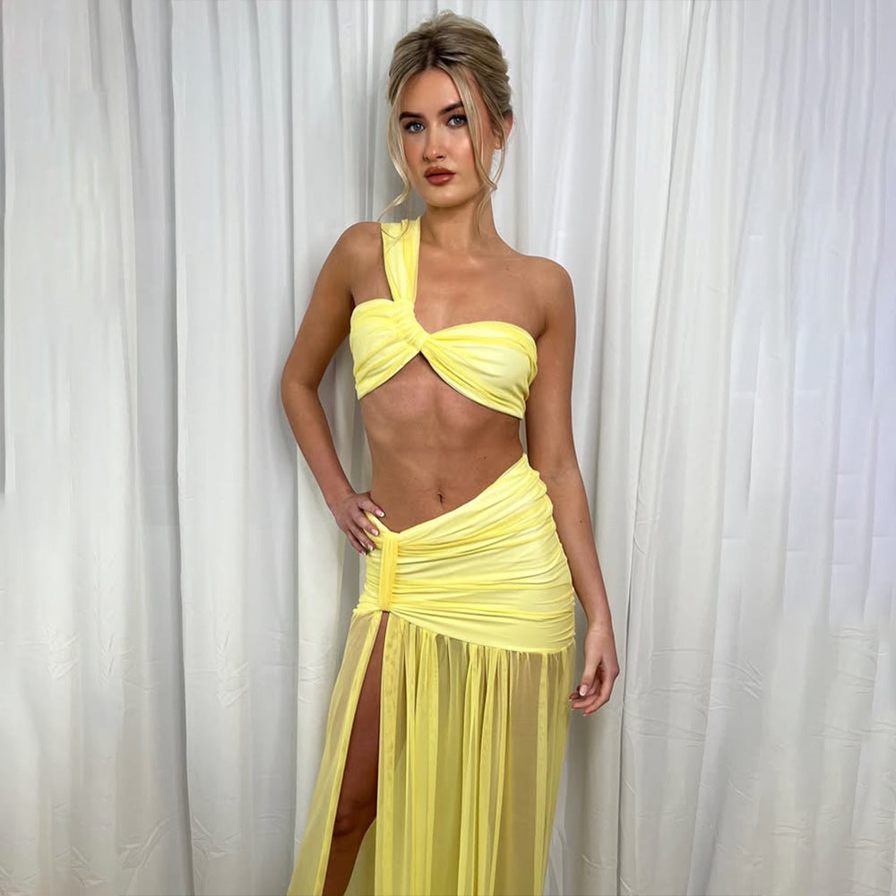 Summer New Hot Selling Women's Two-Piece Set Sexy Bikini Top Packing Hip Skirt