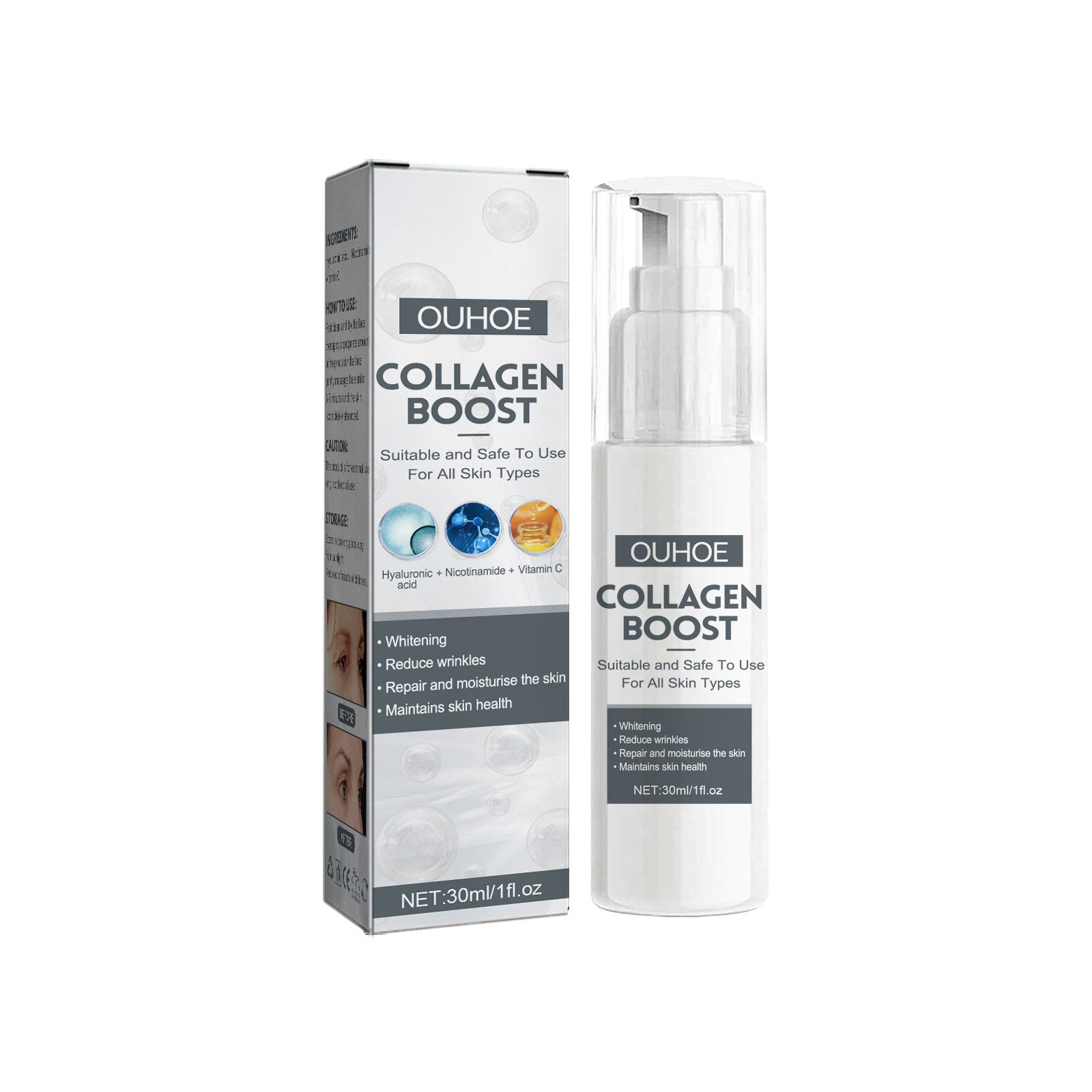 Collagen Anti-Aging Serum, Fade Fine Lines And Dark Spots Hydrating Anti-Wrinkle Repair Essence