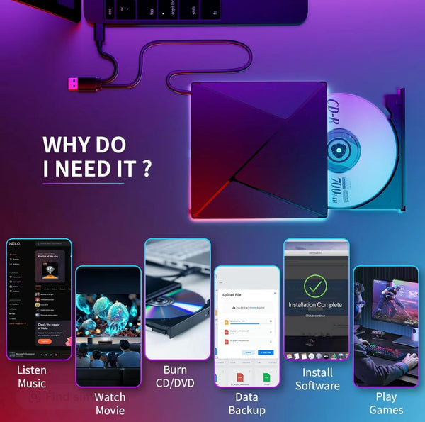 MemoraDrive USB-C DVD Burner V.I.P Digital Presence