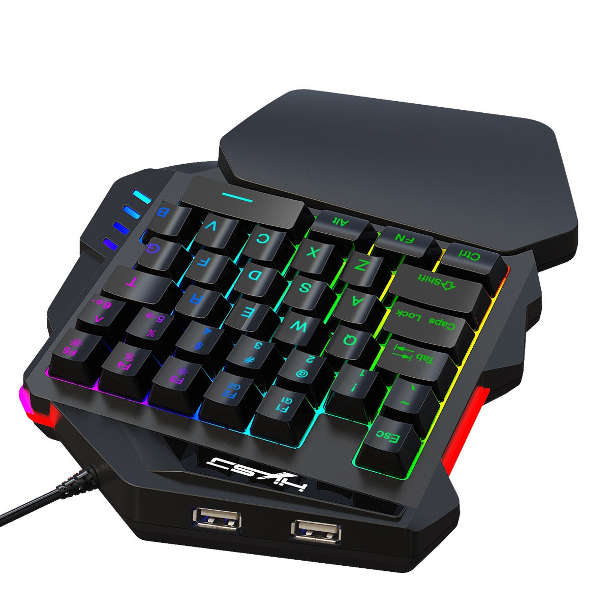 V500 gaming one handed keyboard RGB illuminated keyboard built-in converter supports PS3 and PS4 gaming consoles