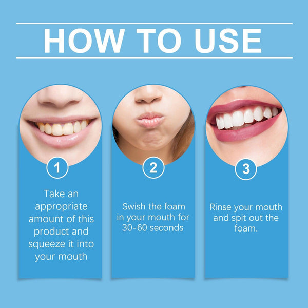 Foaming Mouthwash, Gentle Ingredients Clean Teeth Stains Remove Odors Fresh Mouthwash