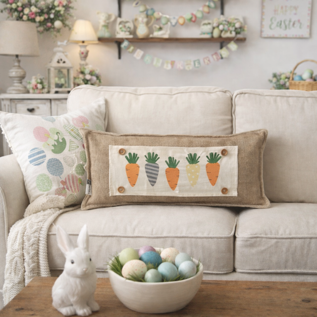 PANEL ONLY: RECTANGLE Spring, Summer, Veggies, Bunny Food, Garden; CARROT PATCH