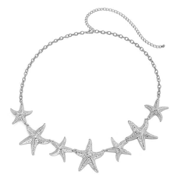 Ocean vacation style starfish waist chain body sexy beach imitation pearl flower body chain