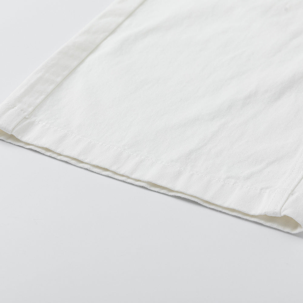 Loose Denim Pants Men's Street Trend Loose Straight Leg Trousers Pure Color Floor-Length Wide-Leg Long Pants